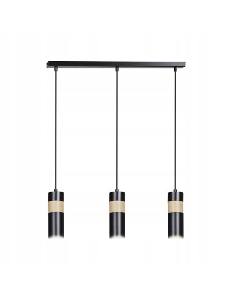Loftowa lampa sufitowa AKARI 3 tuby w czerni i beżu – nowoczesne oświetlenie do kuchni i jadalni