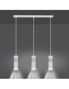 Lampa Wisząca TRAKER z 3 Tubami, Biała - Skandynawskie Oświetlenie do Kuchni i Wnętrz Nowoczesnych