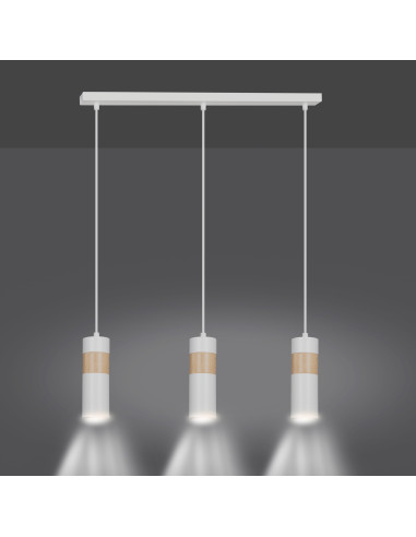 Lampa Wisząca TRAKER z 3 Tubami, Biała - Skandynawskie Oświetlenie do Kuchni i Wnętrz Nowoczesnych