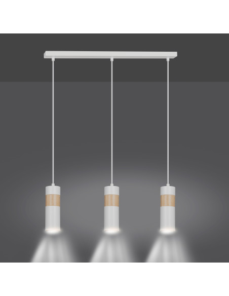 Lampa Wisząca TRAKER z 3 Tubami, Biała - Skandynawskie Oświetlenie do Kuchni i Wnętrz Nowoczesnych