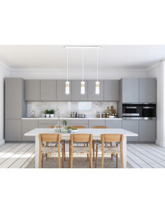 Lampa Wisząca TRAKER z 3 Tubami, Biała - Skandynawskie Oświetlenie do Kuchni i Wnętrz Nowoczesnych 2