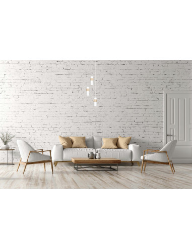 Lampa wisząca Akari 2 w stylu loftowym z drewnianymi akcentami - biała, 2 punkty świetlne, idealna do nowoczesnych wnętrz