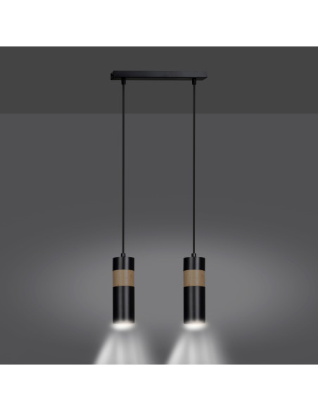 Nowoczesna lampa sufitowa AKARI 2 w kolorze czarnym - stylowe oświetlenie do loftowej jadalni i kuchni.