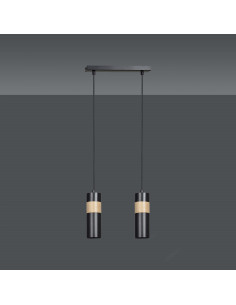 Nowoczesna lampa sufitowa AKARI 2 w kolorze czarnym - stylowe oświetlenie do loftowej jadalni i kuchni. 2