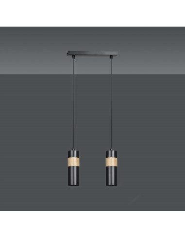 Nowoczesna lampa sufitowa AKARI 2 w kolorze czarnym - stylowe oświetlenie do loftowej jadalni i kuchni.