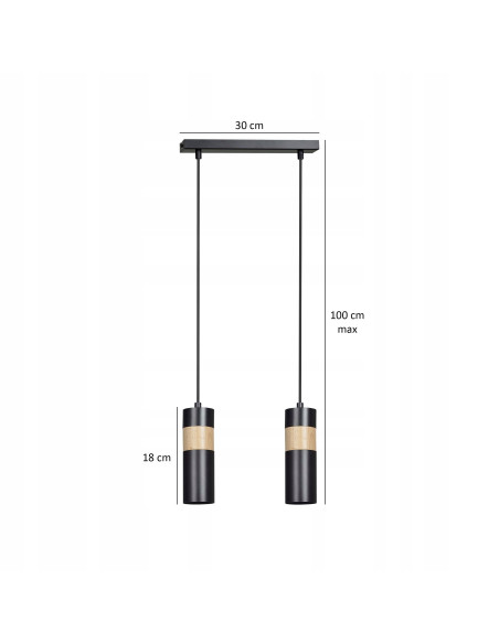 Nowoczesna lampa sufitowa AKARI 2 w kolorze czarnym - stylowe oświetlenie do loftowej jadalni i kuchni.