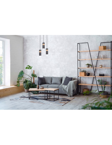 Lampa sufitowa skandynawska AKARI 1 czarna z LED – nowoczesne oświetlenie do kuchni i jadalni