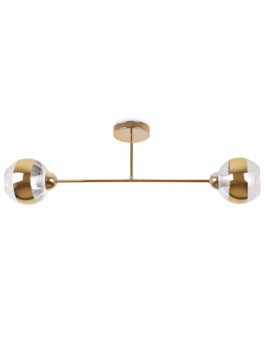 Lampa sufitowa Asturia 2 - nowoczesny plafon glamour z złotymi kloszami, elegancka dekoracja do salonu i jadalni.