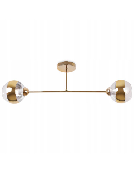 Lampa sufitowa Asturia 2 - nowoczesny plafon glamour z złotymi kloszami, elegancka dekoracja do salonu i jadalni.
