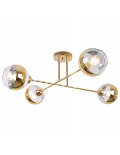 Lampa sufitowa Asturia 4 w złocie - elegancki plafon glamour do nowoczesnych wnętrz i stylowych aranżacji