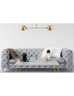 Lampa sufitowa Asturia 2 - nowoczesny plafon glamour z złotymi kloszami, elegancka dekoracja do salonu i jadalni. 2