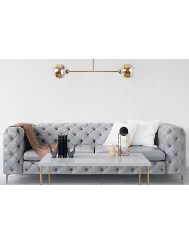 Lampa sufitowa Asturia 2 - nowoczesny plafon glamour z złotymi kloszami, elegancka dekoracja do salonu i jadalni.