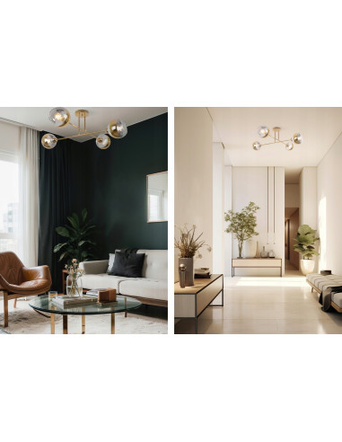 Lampa sufitowa Asturia 4 w złocie - elegancki plafon glamour do nowoczesnych wnętrz i stylowych aranżacji