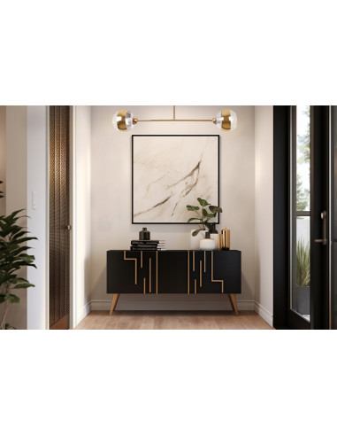 Lampa sufitowa Asturia 2 - nowoczesny plafon glamour z złotymi kloszami, elegancka dekoracja do salonu i jadalni.