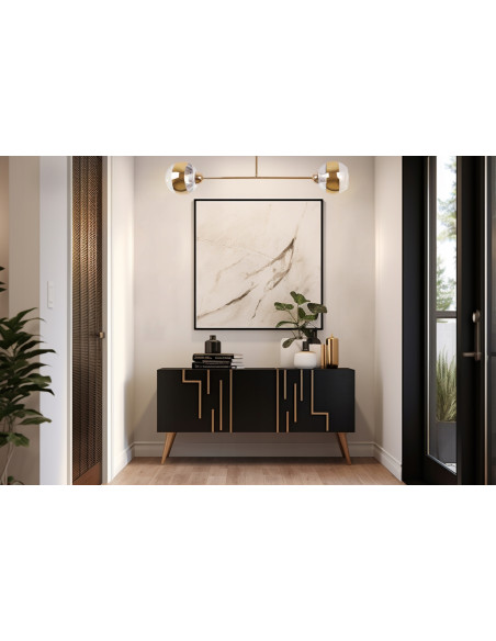 Lampa sufitowa Asturia 2 - nowoczesny plafon glamour z złotymi kloszami, elegancka dekoracja do salonu i jadalni.