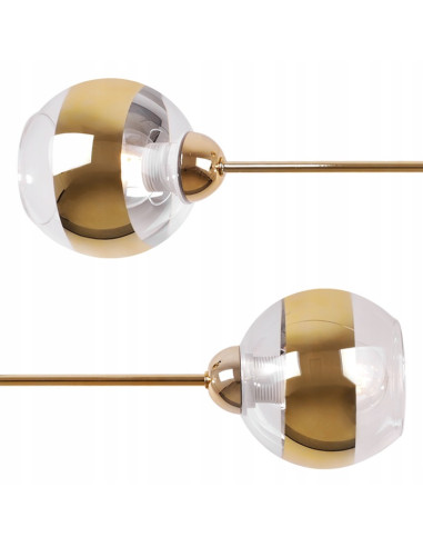 Lampa sufitowa Asturia 2 - nowoczesny plafon glamour z złotymi kloszami, elegancka dekoracja do salonu i jadalni.
