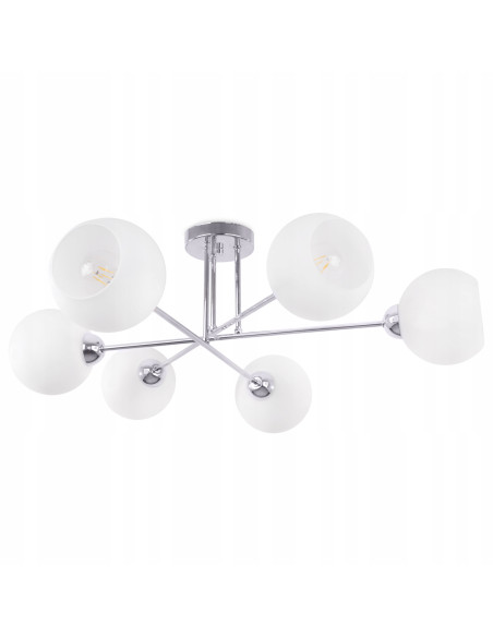 Lampa sufitowa ASTURIA 6 - nowoczesny design z matowymi kloszami, idealna do eleganckich wnętrz i różnych pomieszczeń.