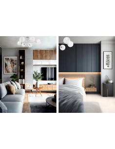 Lampa sufitowa ASTURIA 6 - nowoczesny design z matowymi kloszami, idealna do eleganckich wnętrz i różnych pomieszczeń. 2