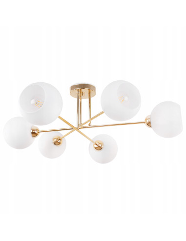 Lampa sufitowa Asturia Glamour z 6 kloszami – elegancka, nowoczesna dekoracja do salonu i jadalni