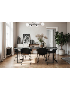 Nowoczesna lampa sufitowa ASTURIA z 6 kloszami w czerni - elegancki plafon do wnętrz skandynawskich i glamour 2