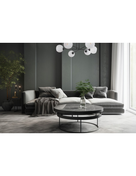 Nowoczesna lampa sufitowa ASTURIA z 6 kloszami w czerni - elegancki plafon do wnętrz skandynawskich i glamour