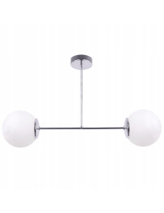 Chromowany plafon SIENA z matowymi kloszami – nowoczesna lampa sufitowa do salonu, sypialni i biura.