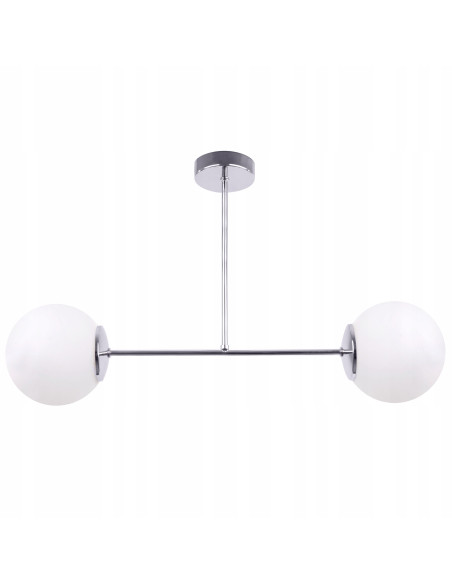 Chromowany plafon SIENA z matowymi kloszami – nowoczesna lampa sufitowa do salonu, sypialni i biura.