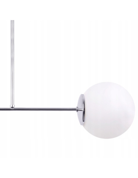 Chromowany plafon SIENA z matowymi kloszami – nowoczesna lampa sufitowa do salonu, sypialni i biura.