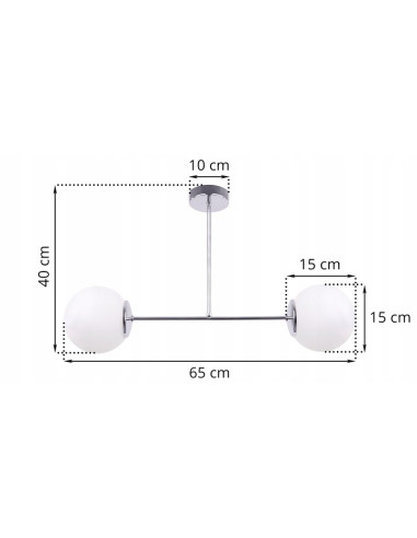 Chromowany plafon SIENA z matowymi kloszami – nowoczesna lampa sufitowa do salonu, sypialni i biura.