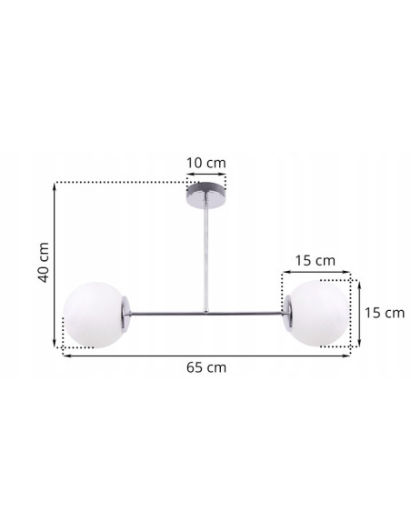 Chromowany plafon SIENA z matowymi kloszami – nowoczesna lampa sufitowa do salonu, sypialni i biura.