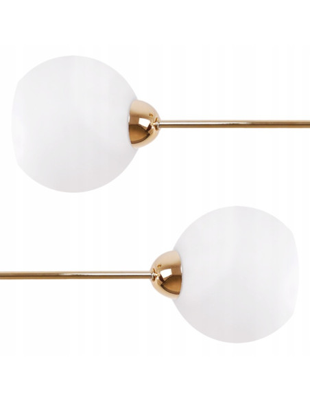 Lampa sufitowa Asturia 2 - Stylowa złota lampa z białymi kloszami do nowoczesnych wnętrz i eleganckich aranżacji.