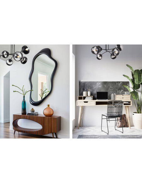 Lampa sufitowa Toledo 6-klośnikowa, czarna, nowoczesny design do eleganckich wnętrz - idealna do salonu i jadalni