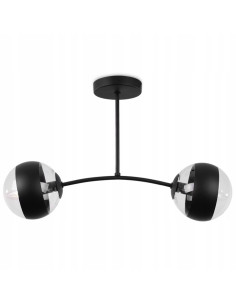 Plafon industrialny Toledo 2 klosze czarny - nowoczesne oświetlenie do biura, sypialni i salonu 2