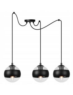 Lampa wisząca TOLEDO 3-punktowa z czarnymi paskami – nowoczesne oświetlenie do kuchni i jadalni 2