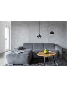 Lampa wisząca TOLEDO w stylu industrialnym z regulowanym kloszem - czarny metal, szkło, 2 punkty świetlne E14 2