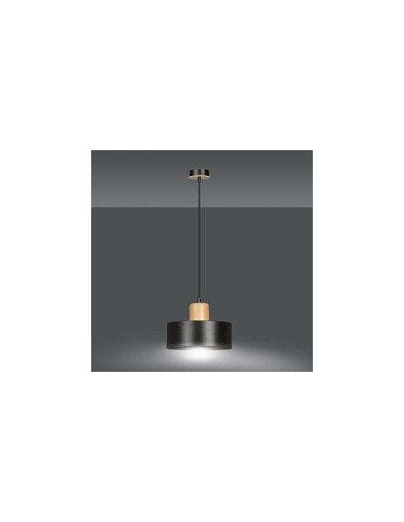 Lampa sufitowa TORIN czarna – skandynawskie oświetlenie z metalowym kloszem do nowoczesnych wnętrz.