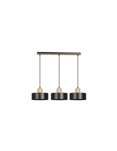 Lampa wisząca TORIN 3-punktowa czarna - nowoczesny design do kuchni i biura, polska jakość.