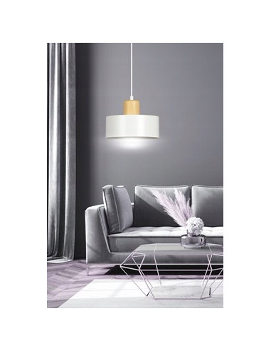 Lampa sufitowa TORIN w stylu skandynawskim, minimalistyczna, biało-beżowa, idealna do nowoczesnych wnętrz.