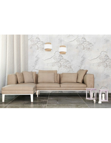 Podwójna lampa wisząca BOHO w bieli i beżu z drewnianą siateczką - nowoczesny styl do każdego wnętrza