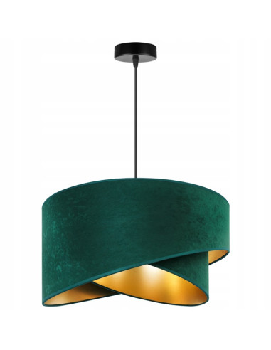 Lampa wisząca Mediolan w zieleni z złotym akcentem – idealne oświetlenie do salonu i eleganckich wnętrz.