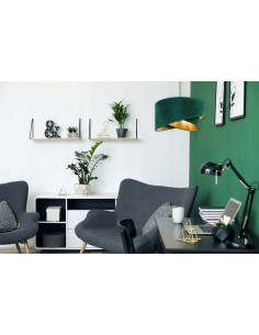 Lampa wisząca Mediolan w zieleni z złotym akcentem – idealne oświetlenie do salonu i eleganckich wnętrz. 2