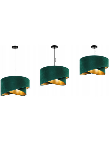 Lampa wisząca Mediolan w zieleni z złotym akcentem – idealne oświetlenie do salonu i eleganckich wnętrz.