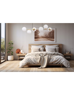 Lampa wisząca SIENA 6-punktowa w złotym kolorze z białymi kloszami - elegancja dla nowoczesnych wnętrz 2