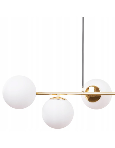 Lampa wisząca SIENA 6-punktowa w złotym kolorze z białymi kloszami - elegancja dla nowoczesnych wnętrz