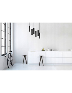 Lampa Tuba 6 Kloszy GU10 w Kolorze Czarnym – Nowoczesne Oświetlenie do Jadalni i Wnętrz Stylowych 2