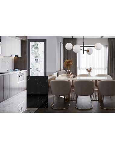 Lampa wisząca VICENZA z czarnymi ramionami i mlecznymi kloszami - nowoczesne oświetlenie do jadalni i biura