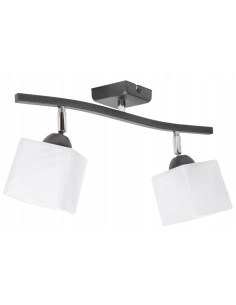 Plafon Tina 2 - Elegancki grafitowy plafon z regulowanymi kwadratowymi kloszami do nowoczesnych wnętrz