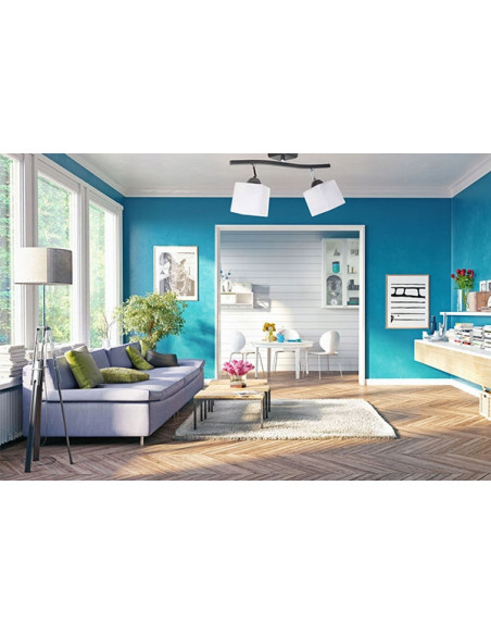 Plafon Tina 2 - Elegancki grafitowy plafon z regulowanymi kwadratowymi kloszami do nowoczesnych wnętrz