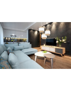 Skandynawska lampa wisząca Boho 3-punktowa z juty w bieli i beżu - eleganckie oświetlenie do wnętrz Light Home 2