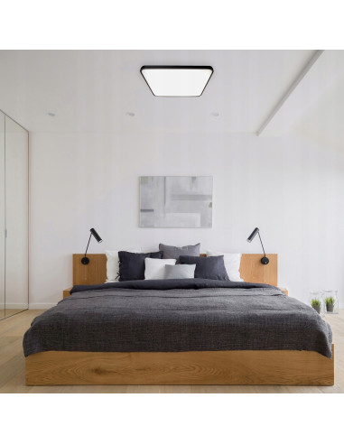 Nowoczesny plafon LED FABIO czarny 47 cm - Energooszczędne oświetlenie do biura, jadalni i więcej